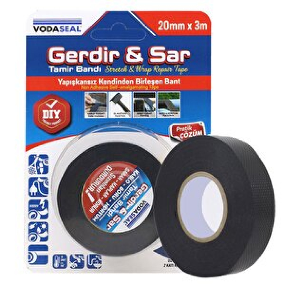 Nzb Gerdir Sar Esnek Tamir Bandı 20 Mm X 3 Mt Kendinden Birleşen Kauçuk Bant Bant Fiyatı