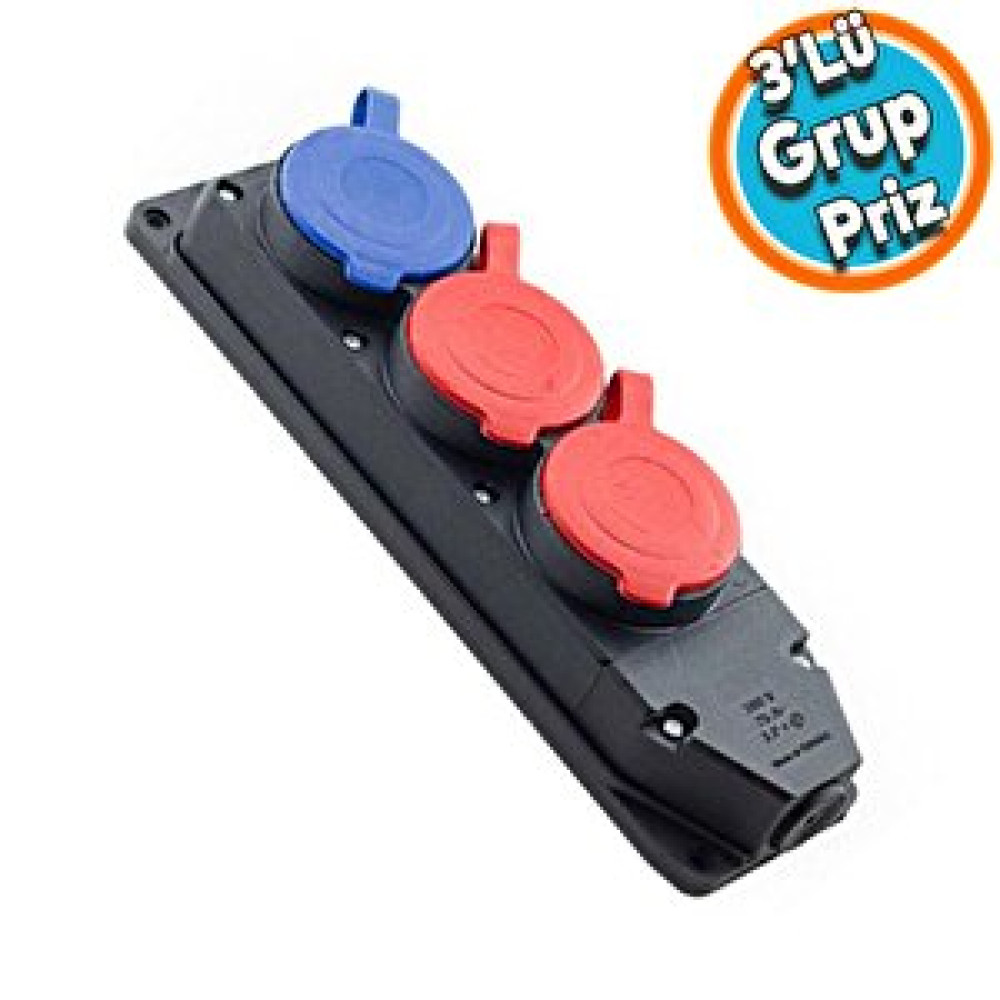 Nzb Kauçuk 2 Trifaze 1 Monofaze Üçlü Grup Priz Prizler Fiyatı