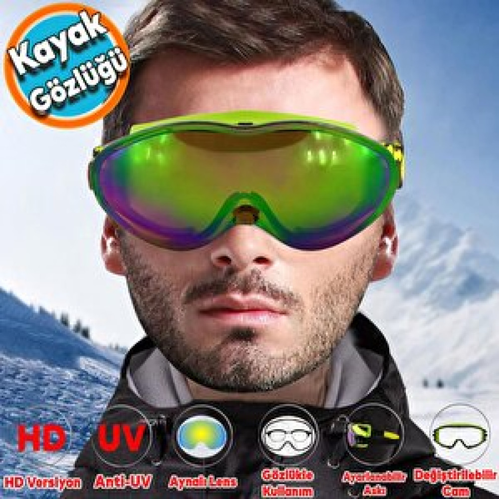 Nzb Kayak Gözlüğü Değiştirebilir Camlı Antifog Güneş Kar Koruyucu Gözlük Gökkuşağı Snowboard Glasses Gözlük Yüz Koruyucu & Maske Fiyatı