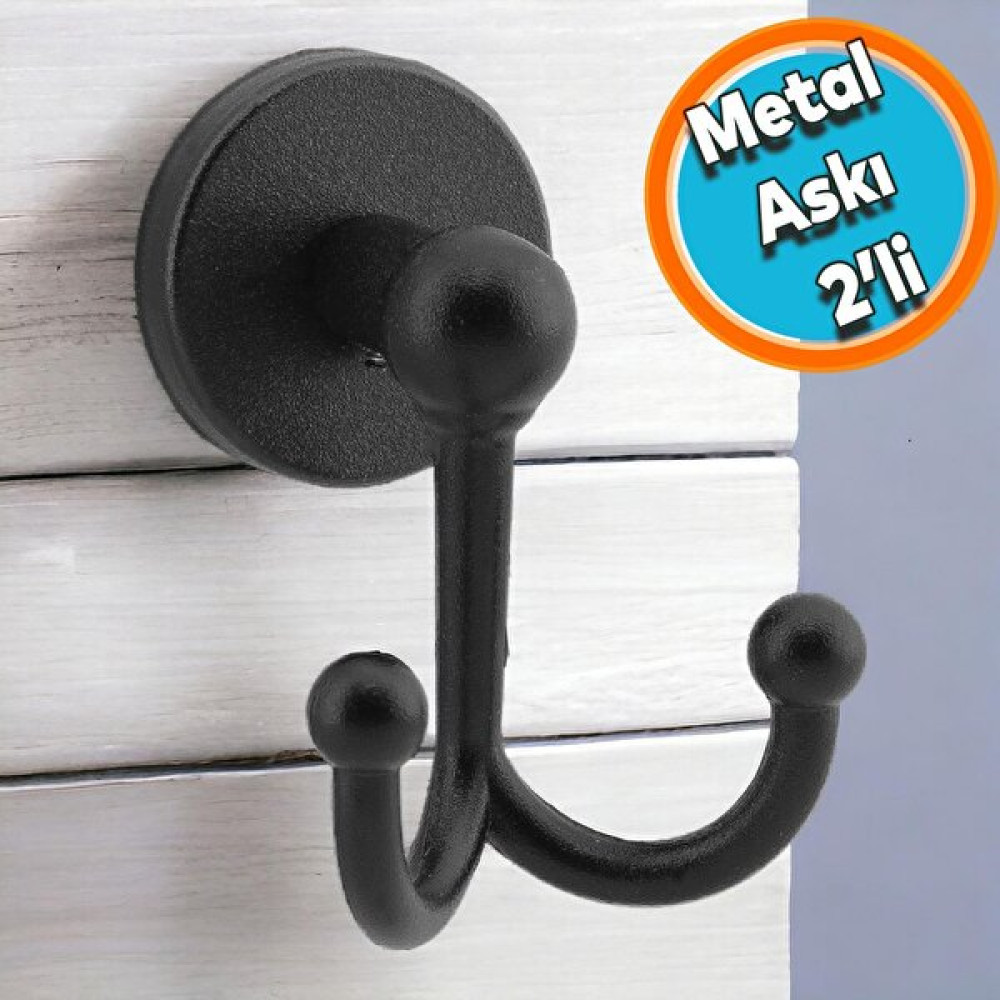 Nzb Metal Askı Siyah Renk Askılık Banyo Tuvalet Havlu Bornoz Askısı Çatal Ikili Askı Banyo Askılık Fiyatı
