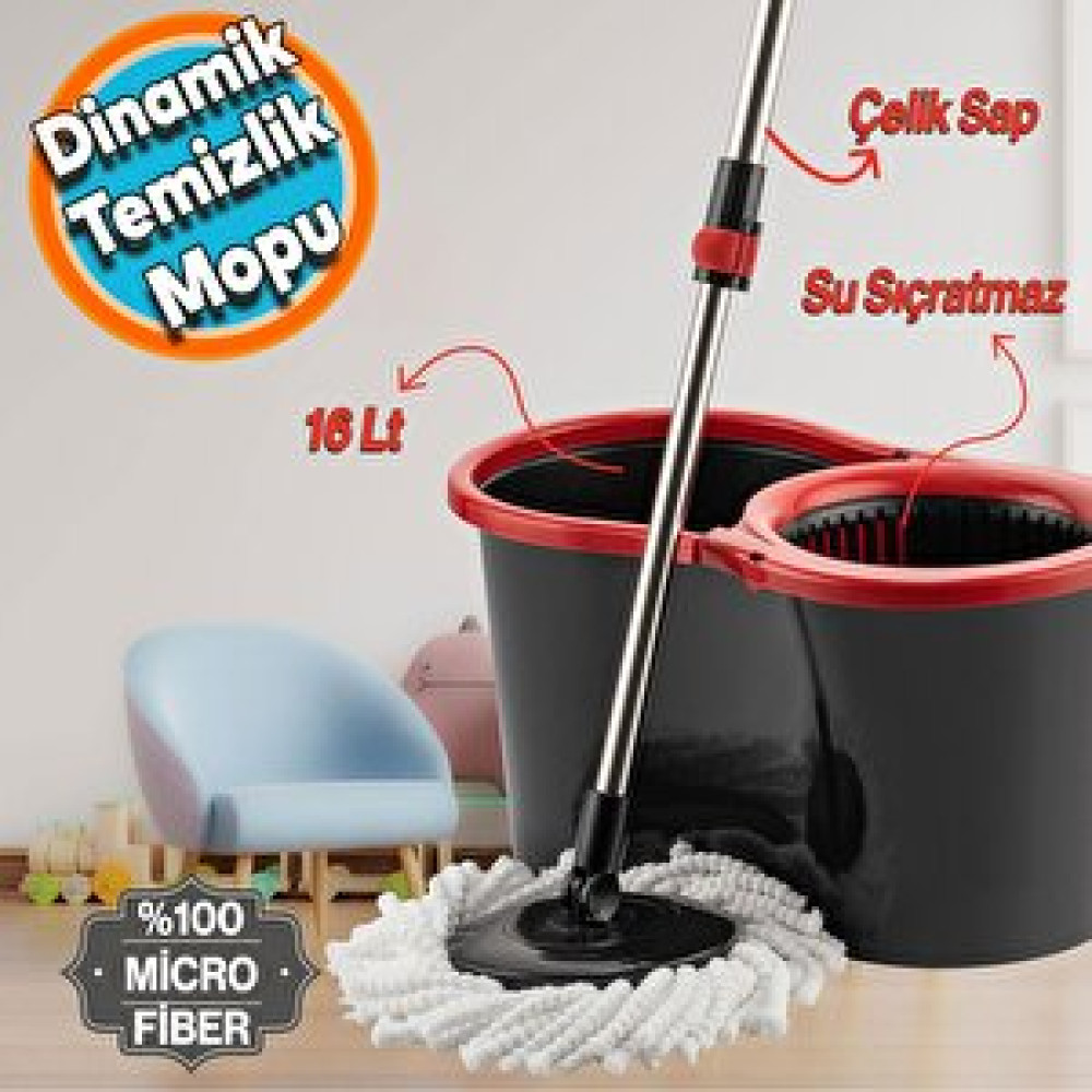 Nzb Mikrofiber Süper 360 Otomatik Temizlik Seti Kova Mop Set Banyo Paspas Yer Vileda 16 Lt Paspas Fiyatı