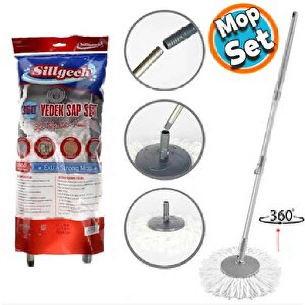 Nzb Yüzey Yer Temizleme Süper Emici 360 Derece Dönen Saplı Mikrofiber Yedek Mop Paspas Set Paspas Fiyatı