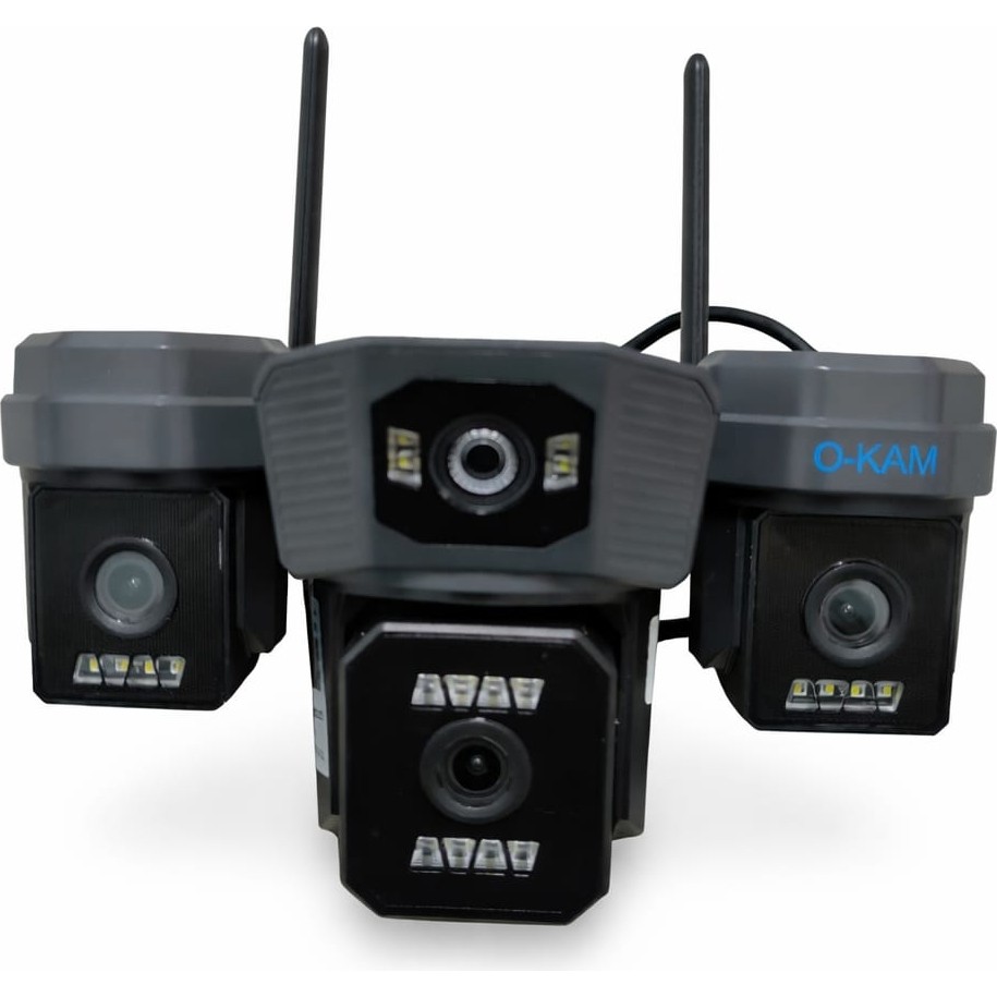 O-Kam 204 Plus 3 Lens Wifi Güvenlik Kamerası | Gece Görüşlü, Hareket Takipli - Antrasit Güvenlik Kameraları Fiyatı