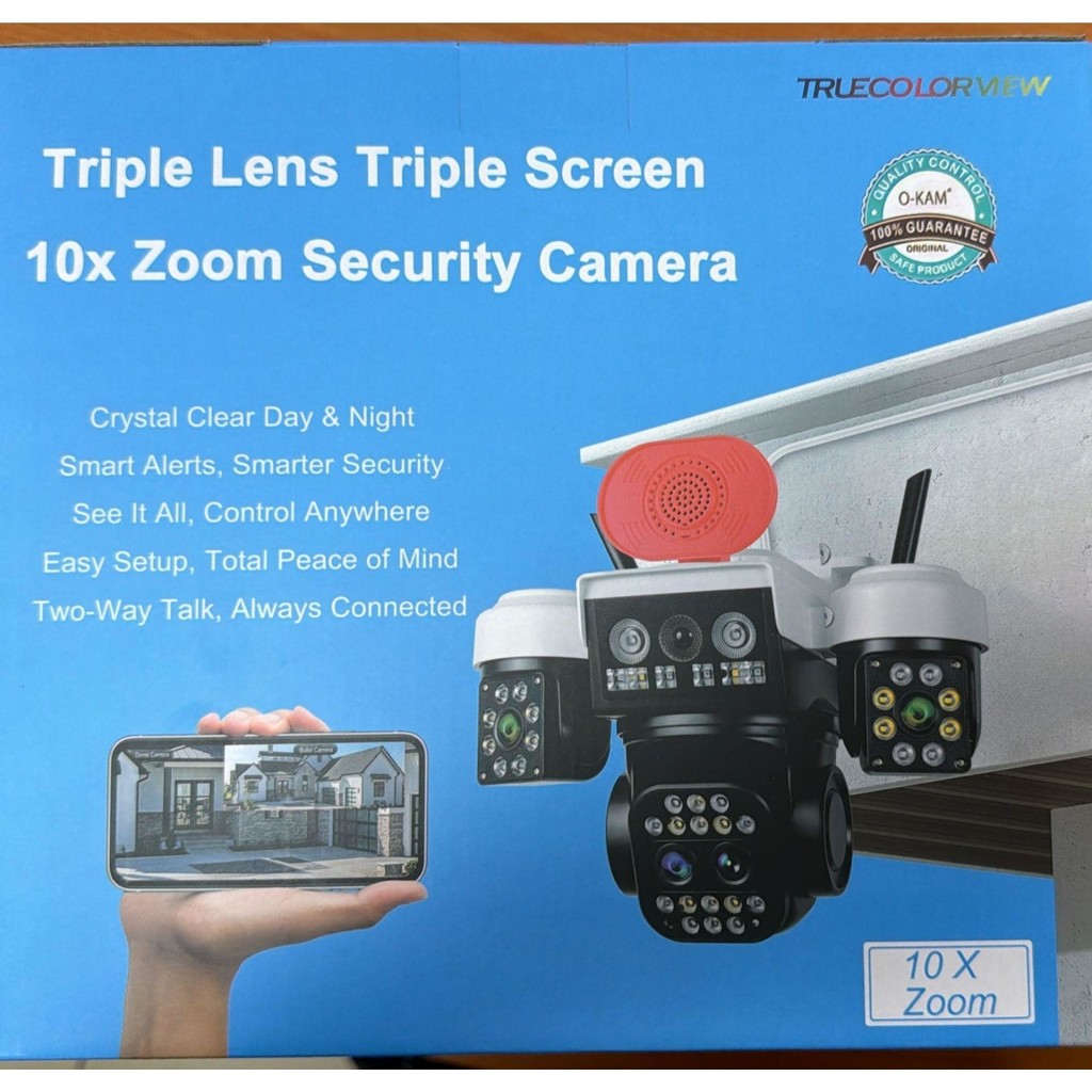 O-Kam 5012 Wifi 12MP 3+1 Lens 10x Optik Zoom Gece Görüş Sesli Lens Akıllı Güvenlik Kamerası - 1 Adet Güvenlik Kameraları Fiyatı