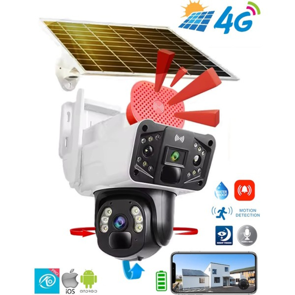 O-Kam PRO-3915 4g 6mp Dual Lens Güneş Panelli Solar Kamera Güvenlik Kameraları Fiyatı