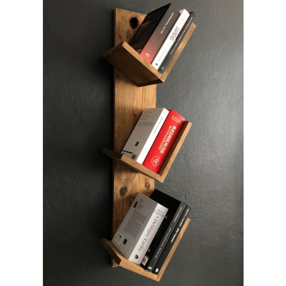 O&a Wood Doğal Ahşap Kitaplık, Dekoratif Tasarım Ahşap Vintage Kitaplık, Meşe Kitaplık Fiyatı