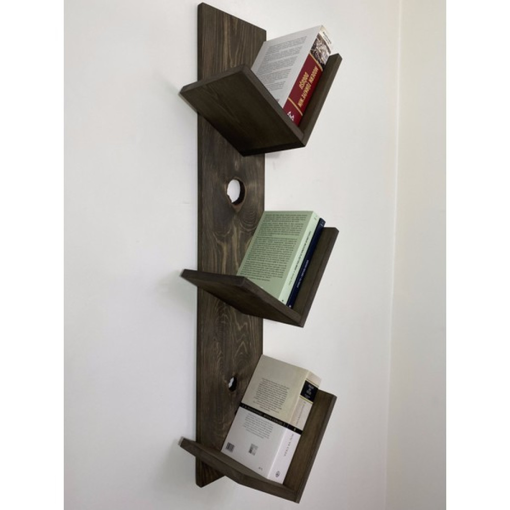 O&A Wood Doğal Ahşap Kitaplık, Dekoratif Tasarım Ahşap Vintage Kitaplık, Retro Tasarım Kitaplık, Ceviz Kitaplık Fiyatı