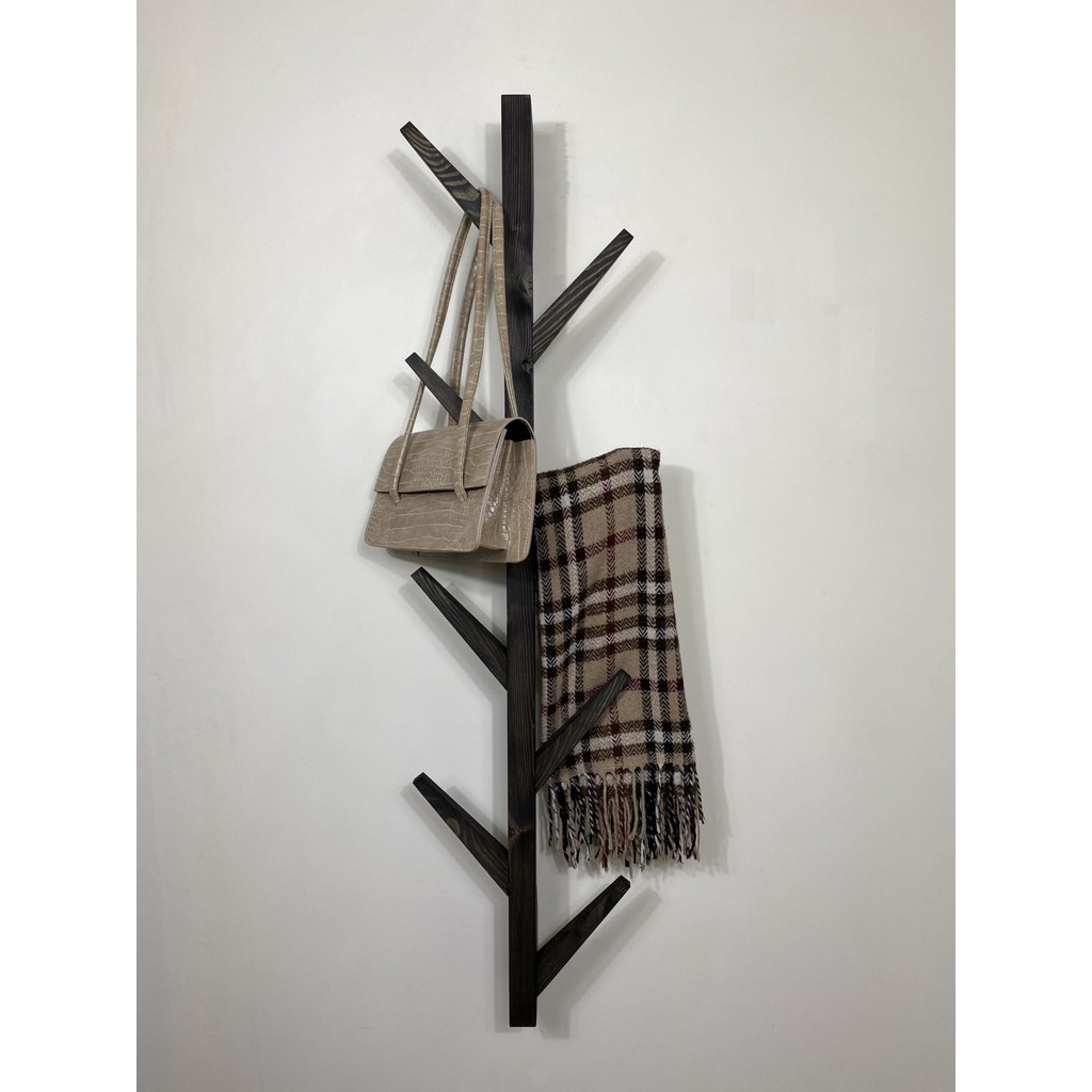O&A Wood Doğal Ahşap Vestiyer, Dekoratif 10 Askılı Portmanto, Vintage Elbise Askısı Siyah Giyim & İç Giyim Fiyatı