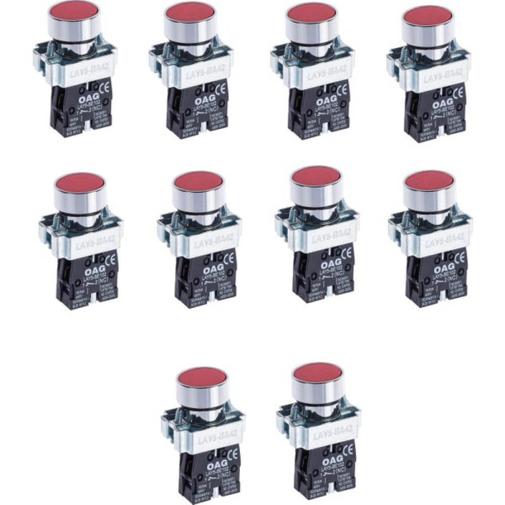 Oag 22 mm Stop Kırmızı Buton Metal - 10 ADET Oto Boyaları Fiyatı