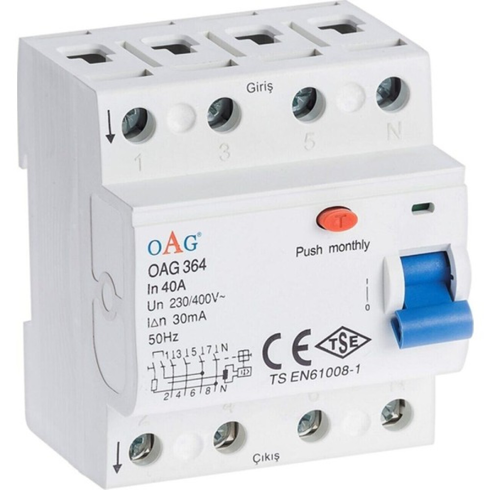 Oag 4X40 Amper 30MA Kaçak Akım Rölesi - OAG 4X40 AMPER 30MA KAÇAK AKIM RÖLESİ Elektrikli El Aletleri Fiyatı
