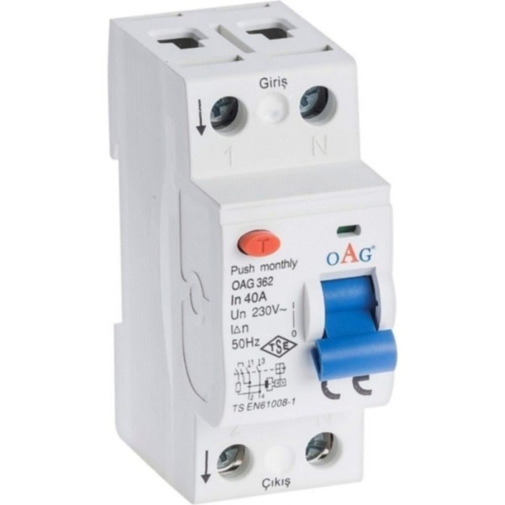 Oag Monofaze 2X40A 300MA Kaçak Akım Rölesi Oto Elektroniği Fiyatı