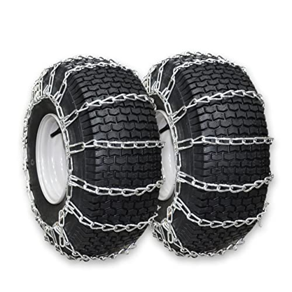 OakTen Set of 2 12x4x6 4.1x3.5x6 4.10-6NHS Tire Chains for Lawn Garden Tractors Mowers and Rider 2-Link Lawn Tractors Tire Chains