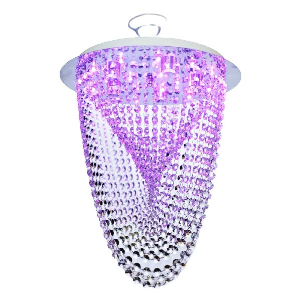Öalpa Burgu 5'li Rgb Ledli Kumandalı Kristal Taşlı Avize - Krom Avize Fiyatı
