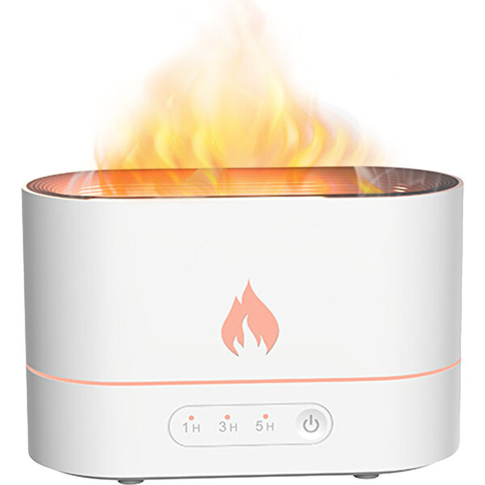Oalyip White Simulation Flame Aroma Diffuser 250ML Home Office 3D Flame Ultrasonic Humidifier Diffuser (Yurt Dışından) - Beyaz Bebek Güvenlik Fiyatı