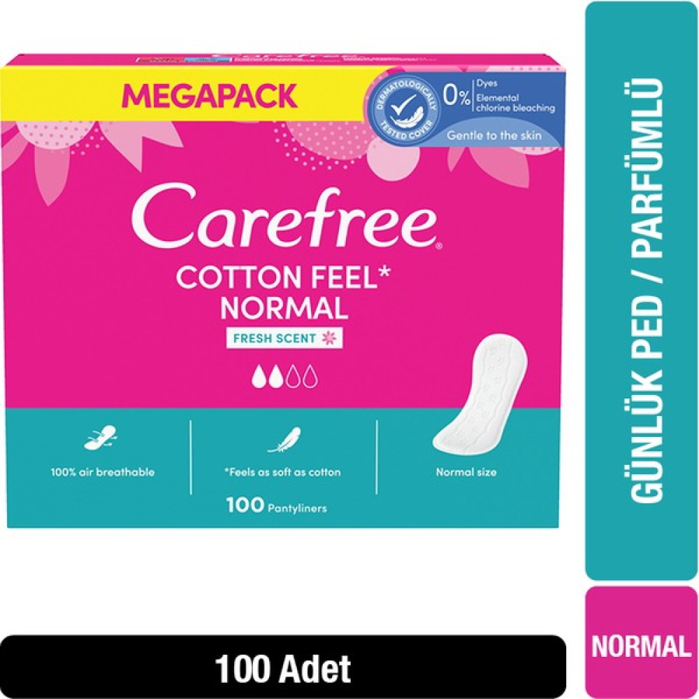 O.B. Carefree Cotton Feel Normal Parfümlü Günlük Ped 100'LÜ Paket Hijyenik Pedler ve Tamponlar Fiyatı