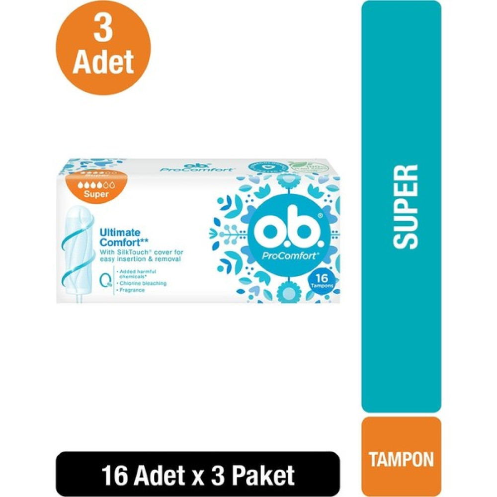 O.B. O.B Tampon Süper 16'Lı X3 - 1 Hijyenik Pedler ve Tamponlar Fiyatı