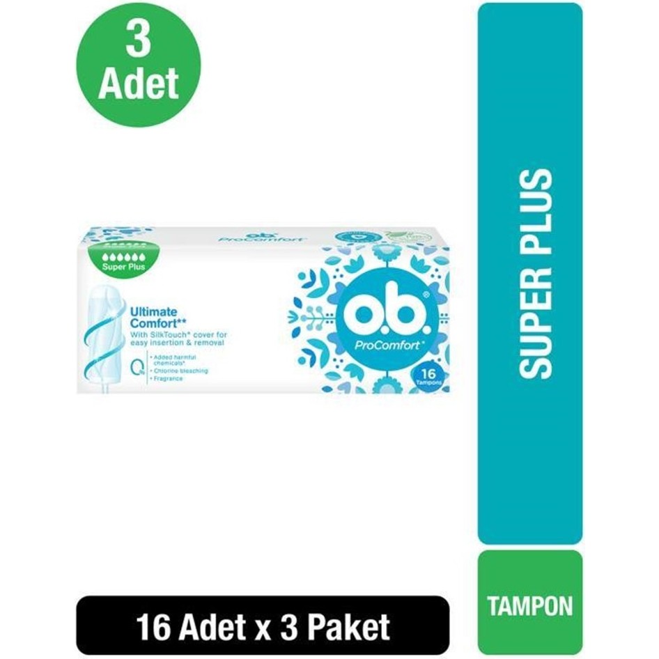 O.B. Super Plus Tampon 16 adet x3 Diğer Fiyatı