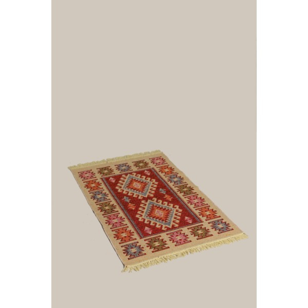 Obam Mutfak Kilimi (Çift TARAFLI)(140X210)MAKİNA Dokuması Uşak Kilimi - Kırmızı - 140 x 210 cm Kilim Fiyatı