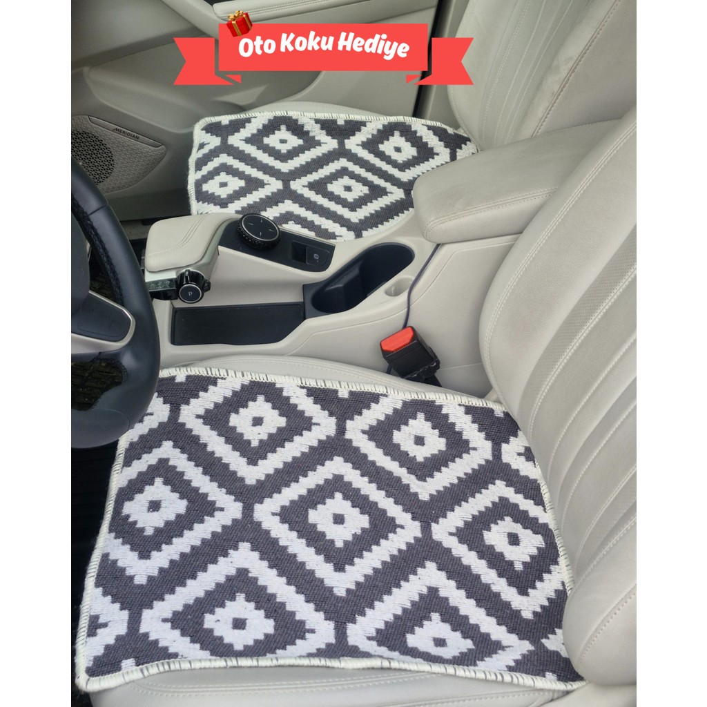 Obam Oto Koltuk Kılıfı (Çift Taraflı )Yıkanabilir Araba Takımı Kilim Beyaz-Gri - Beyaz - Gri Kilim Fiyatı