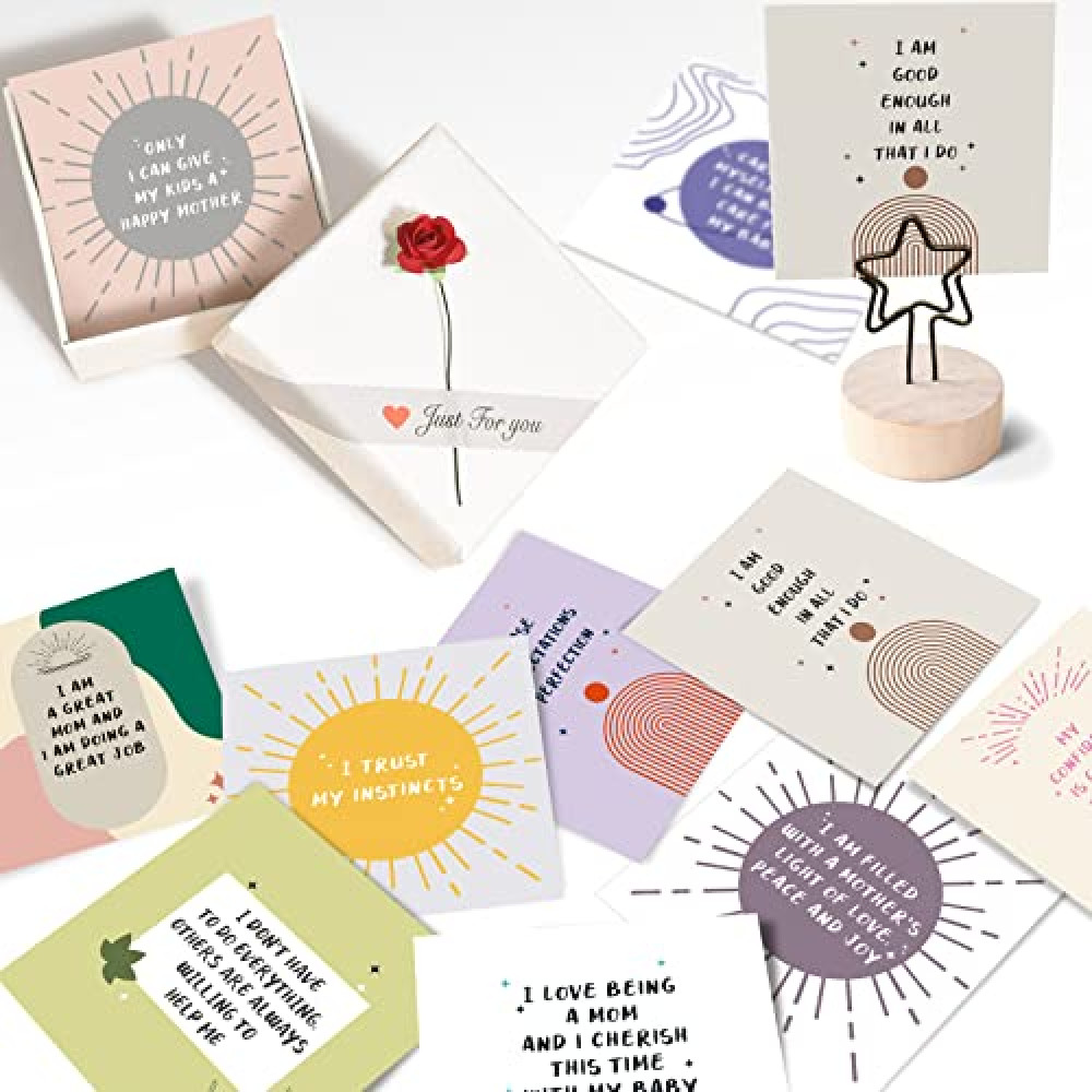 Obbyidk New Mom Affirmation Cards, 20 Uplifting Postpartum Affirmation Cards, Mothers Day Gift for New Mom, New Mom Gift for Women After Birth…