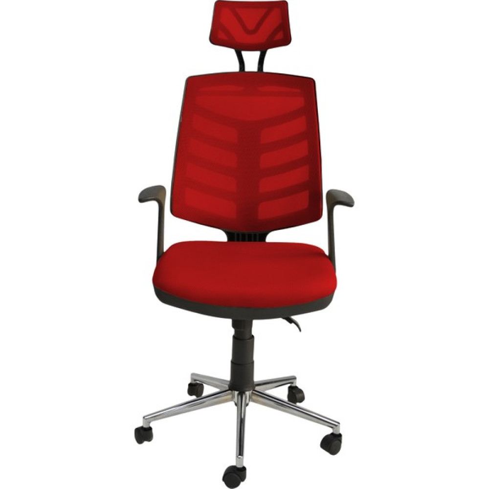 Obc Ofis Büro Concept Piramit Krom Fileli Ofis Büro Öğrenci Çalışma Koltuğu - Sandalyesi - Kırmızı Ofis Koltukları Fiyatı