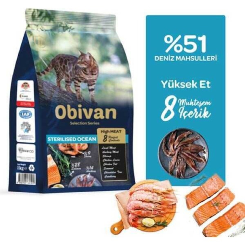 Obivan Low Grain Ocean Kısırlaştırılmış Kedi Maması 1 kg Evcil Hayvan Ürünleri Fiyatı
