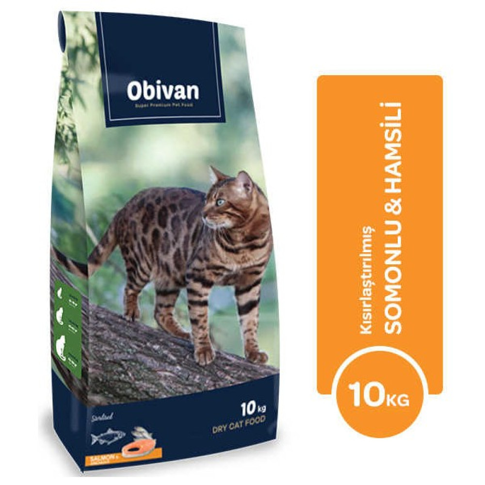 Obivan Somonlu ve Hamsili Kısırlaştırılmış Kedi Maması 10 kg Evcil Hayvan Ürünleri Fiyatı