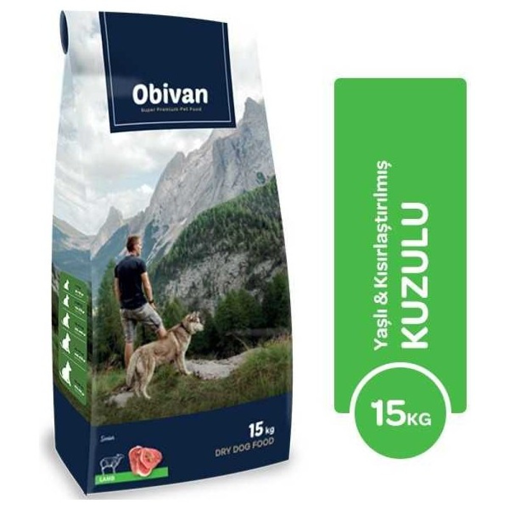 Obivan Yaşlı & Kuzulu Köpek Maması 15 kg Evcil Hayvan Ürünleri Fiyatı
