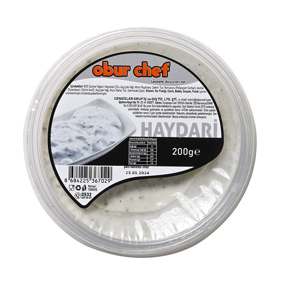 Obur Chef Haydari 200 g Et, Tavuk ve Balık Fiyatı