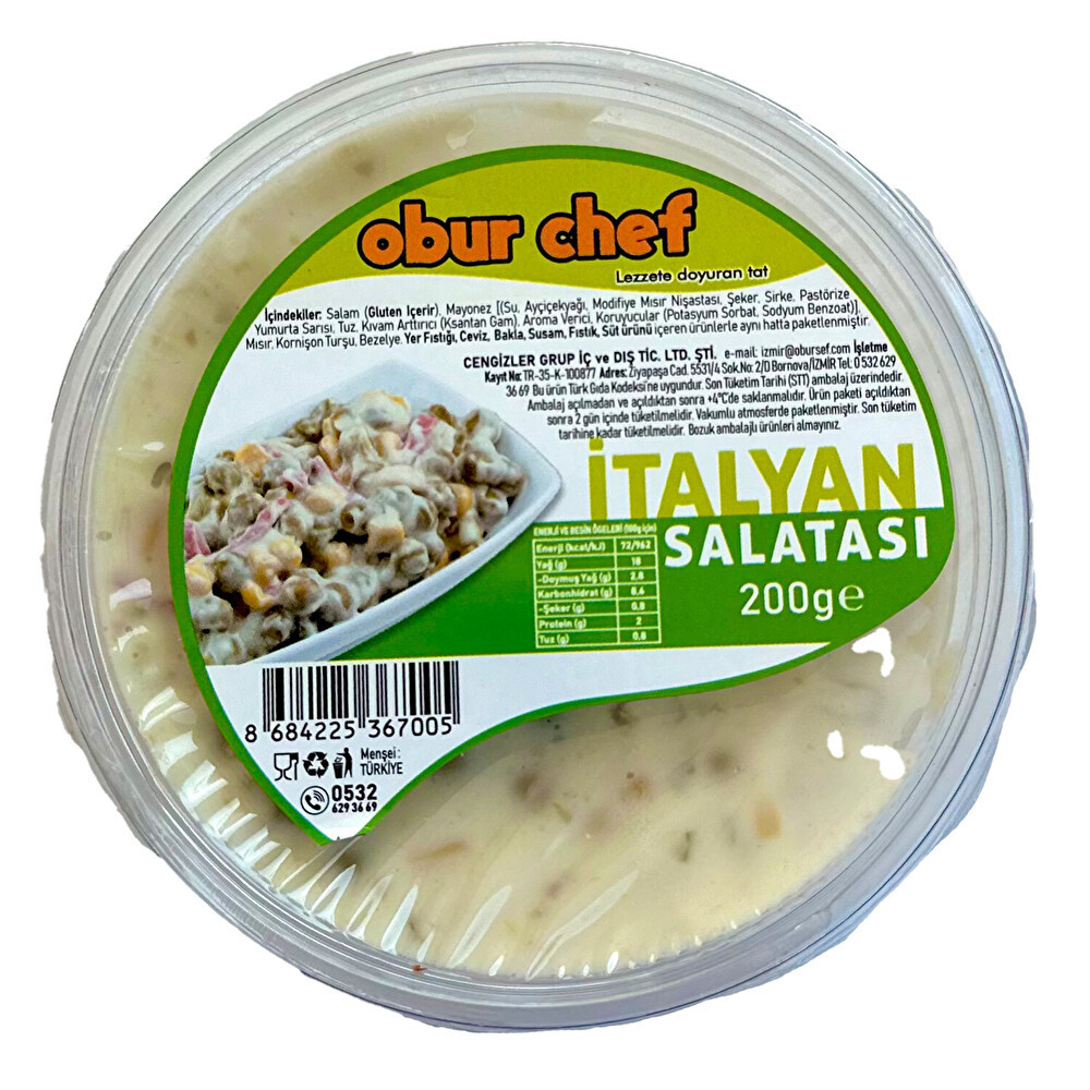 Obur Chef İtalyan Salatası 200 g Et, Tavuk ve Balık Fiyatı