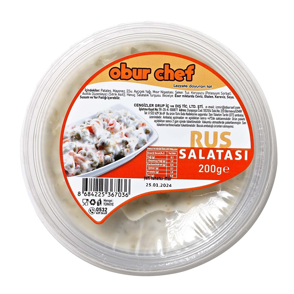 Obur Chef Rus Salatası 200 g Et, Tavuk ve Balık Fiyatı