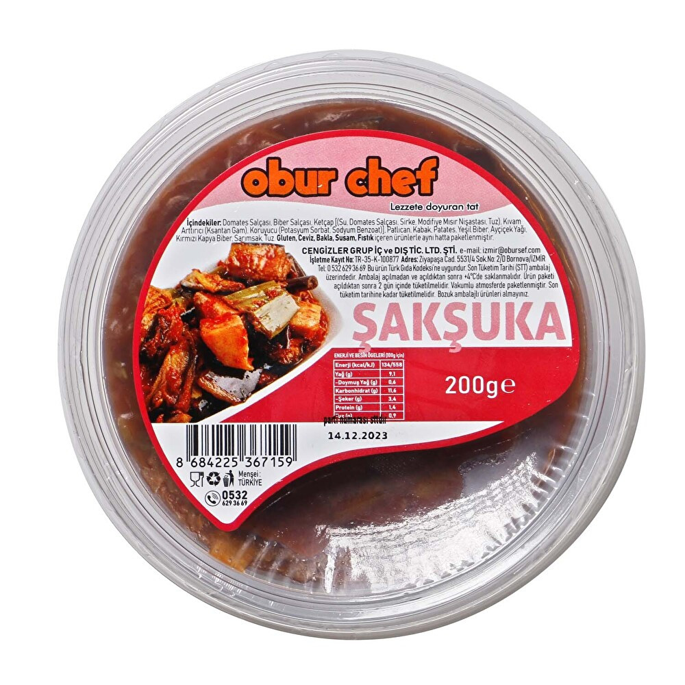 Obur Chef Şakşuka 200 g Et, Tavuk ve Balık Fiyatı