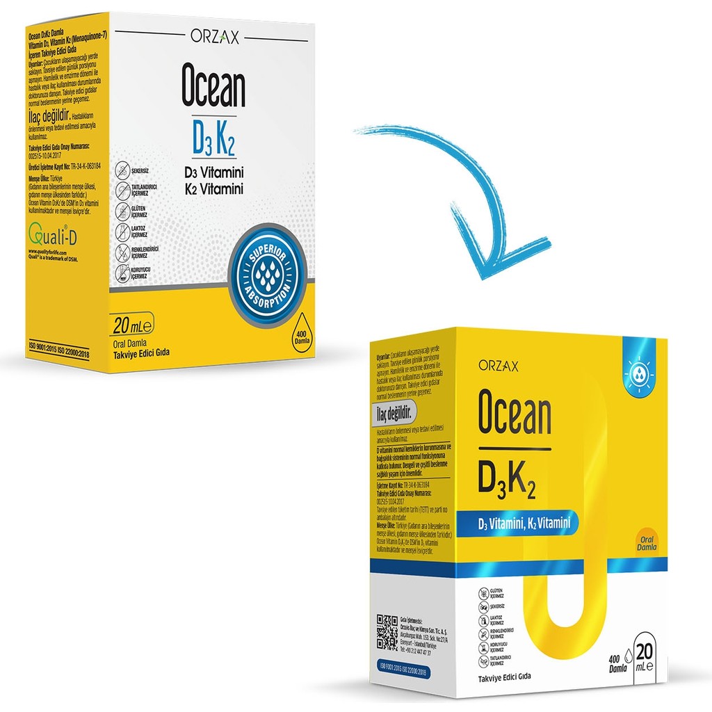 Ocean D3k2 Damla 20 ml Sağlık / Diyet Fiyatı