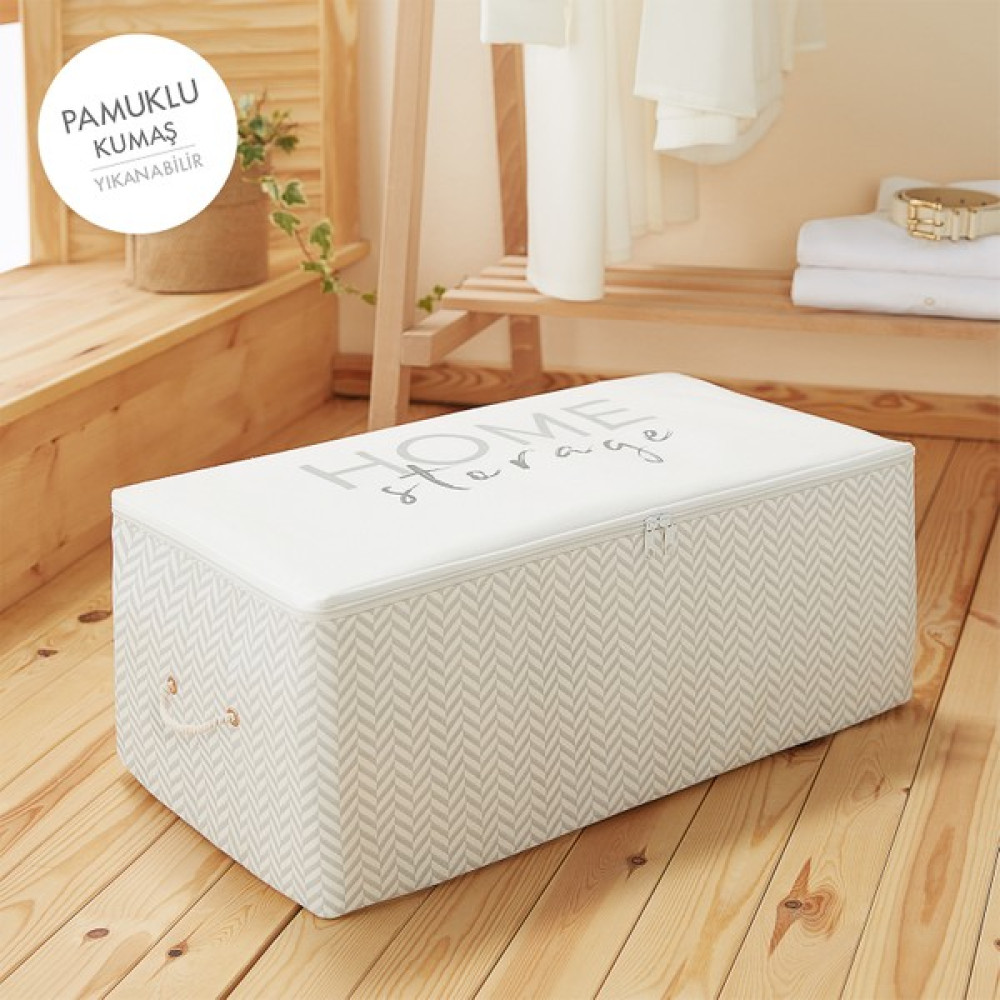 Ocean Home Orta Boy Gri Desenli Kumaş Hurç // 52x28x20 - 52 x 28 x 21 cm Hurç Fiyatı