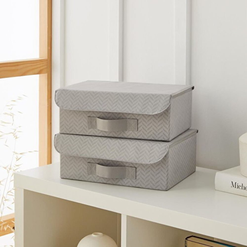 Ocean Home Textile 2 Adet Gri Kapaklı Dolap Çekmece İçi Takı Çamaşır Katlanır Saklama Kutusu Organizer 30x23x11 cm - 30 x 23 x 11 Eşya Saklama Kutusu Fiyatı