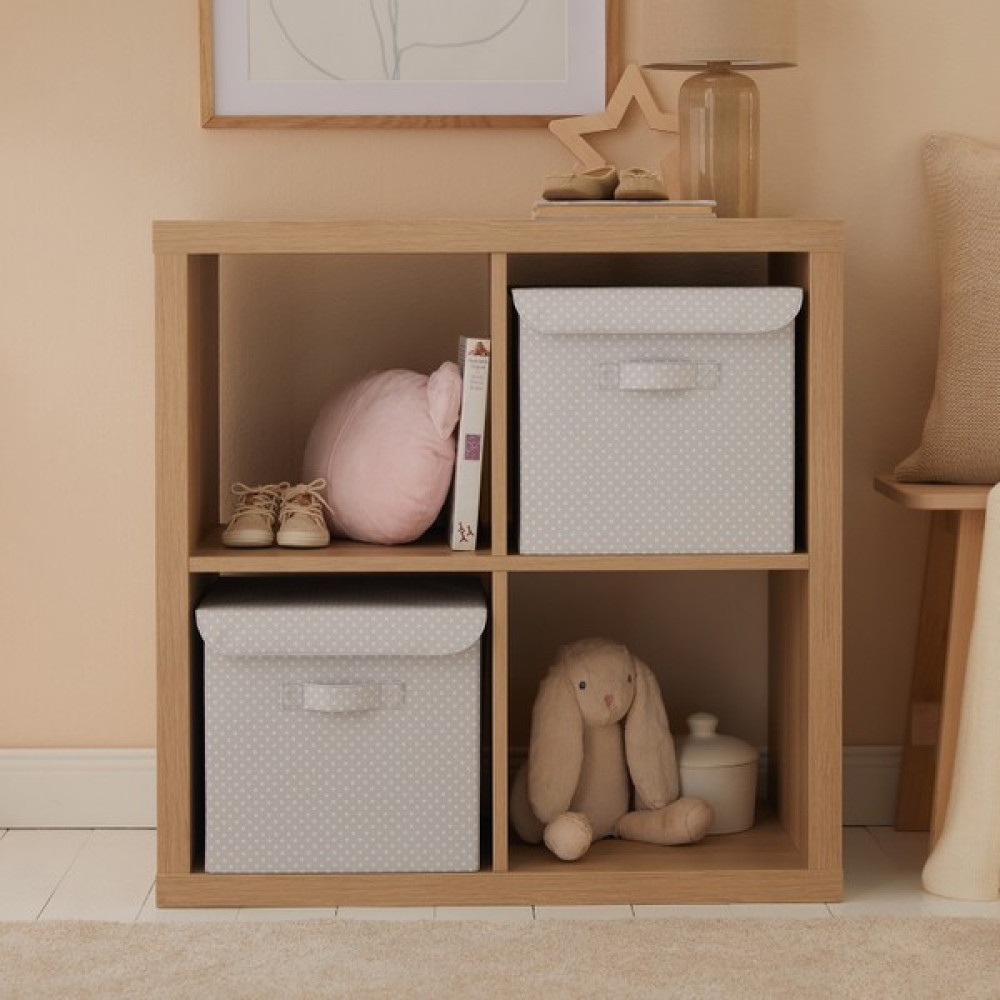Ocean Home Textile 2 Adet Gri Puantiyeli Kapaklı Dolap Çamaşır Oyuncak Düzenleyici Saklama Kutusu Organizer 30x30x30 cm Eşya Saklama Kutusu Fiyatı