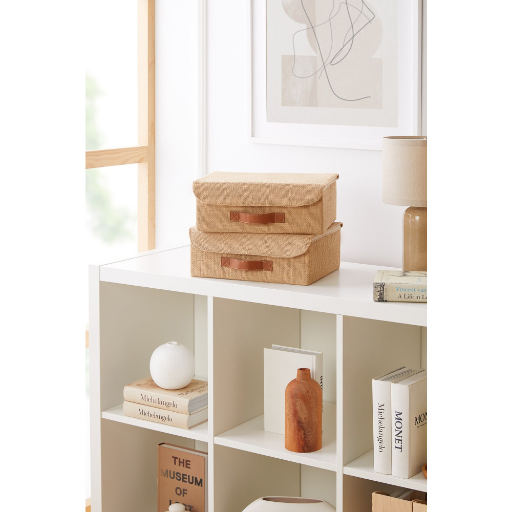 Ocean Home Textile 2 Adet Jüt Kapaklı Dolap Çekmece Içi Takı Çamaşır Katlanır Saklama Kutusu Organizer 30x23x11 Eşya Saklama Kutusu Fiyatı