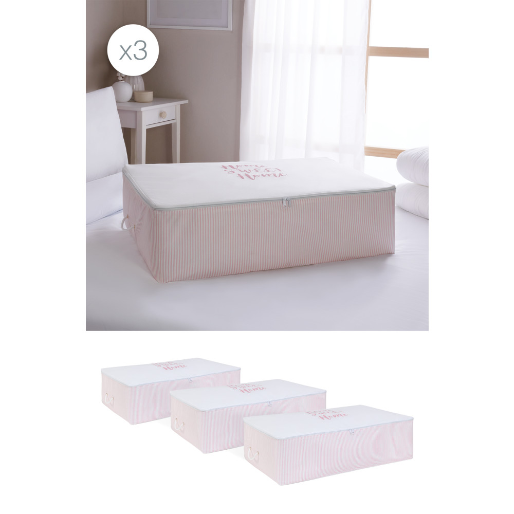 Ocean Home Textile 3 Adet Mega Boy Pembe Çizgili Baza Altı Yastık Yorgan Kazak Hurcu 74x46x22 Hurç Fiyatı