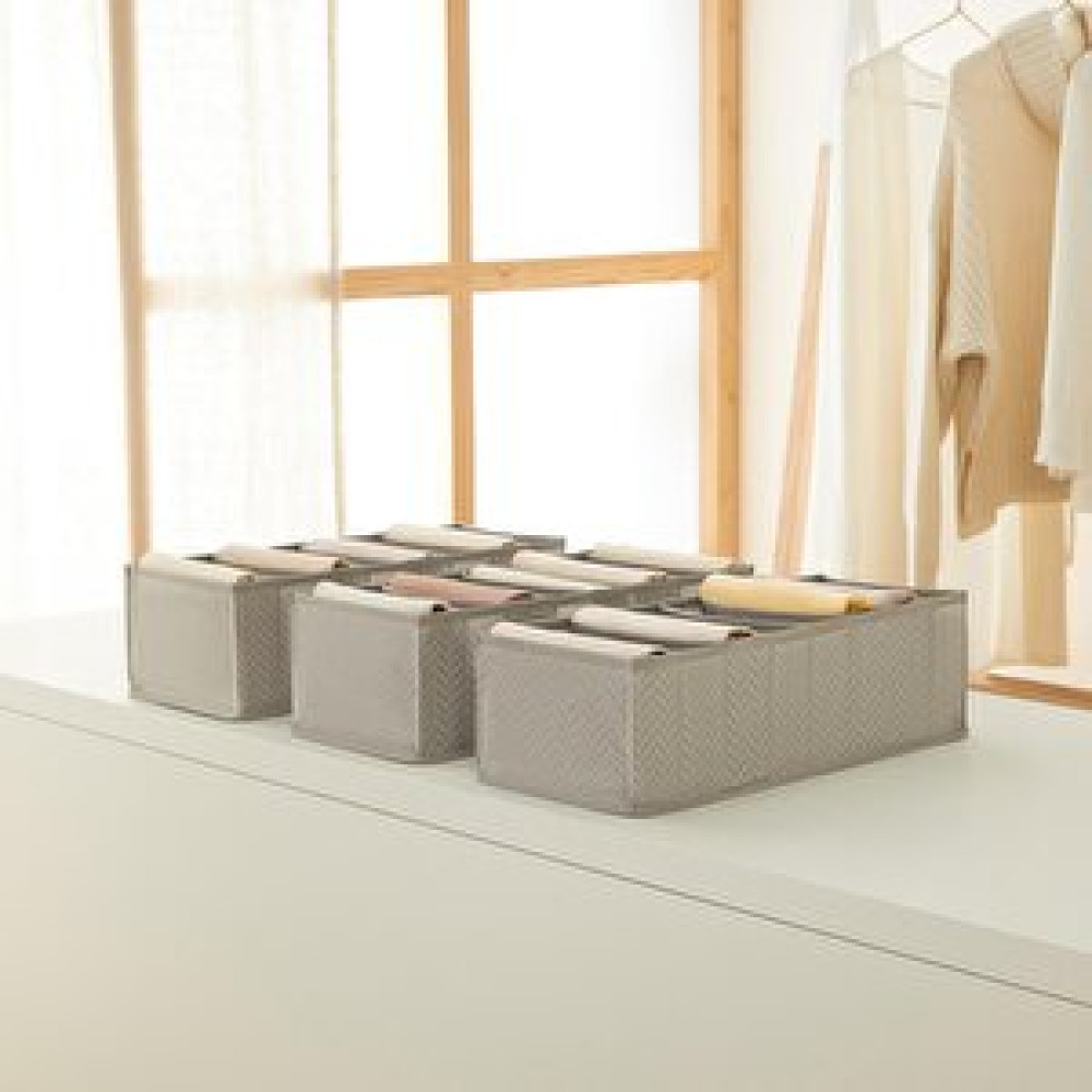 Ocean Home Textile 3'lü 8 Bölmeli Gri Balıksırtı Çekmece Düzenleyici Set Eşya Saklama Kutusu Fiyatı