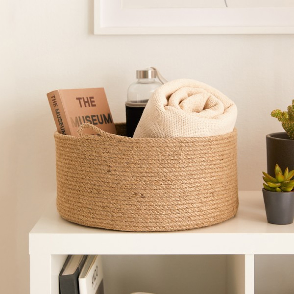 Ocean Home Textile Jüt Halat Düzenleyici Saklama Dekoratif Sepet Organizer 35x15 cm - 35 x 15 - Bej Sepet Fiyatı