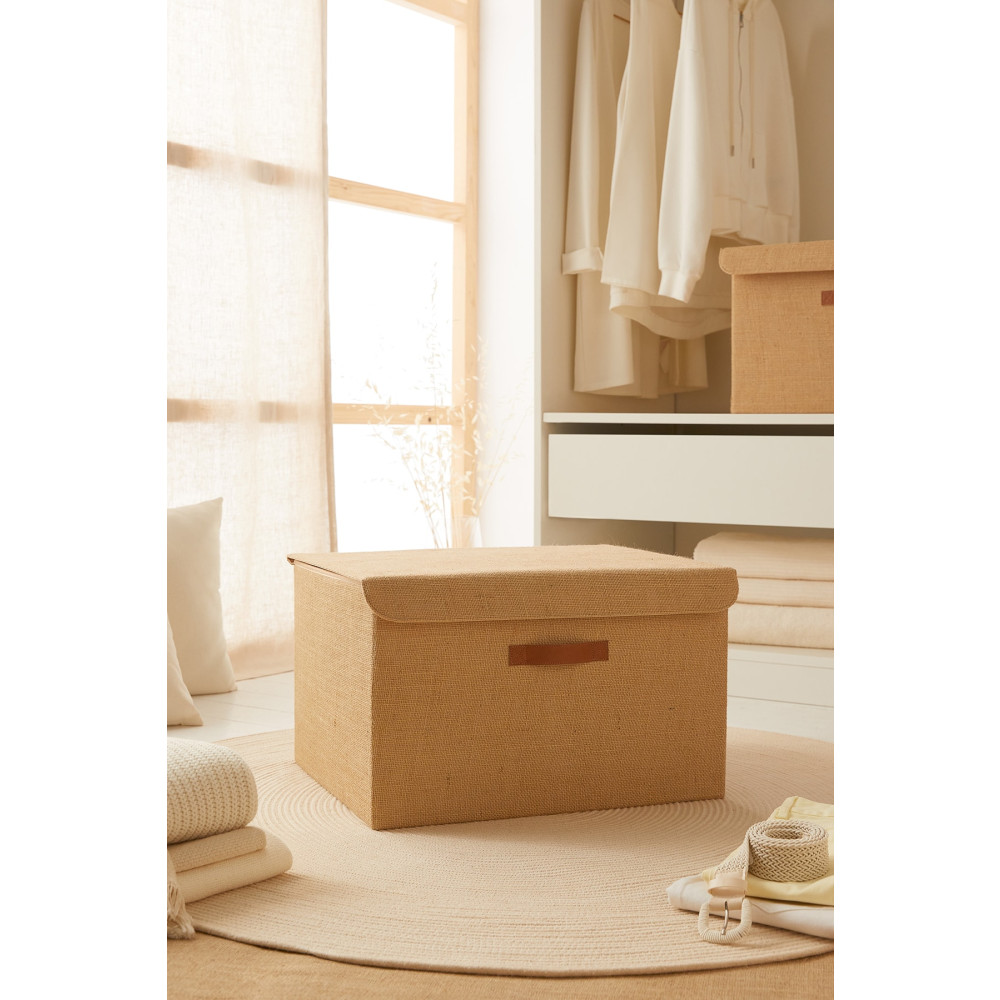 Ocean Home Textile Jüt Kapaklı Dolap Içi Çamaşır Oyuncak Düzenleyici Katlanır Saklama Kutusu 48x40x30 Eşya Saklama Kutusu Fiyatı