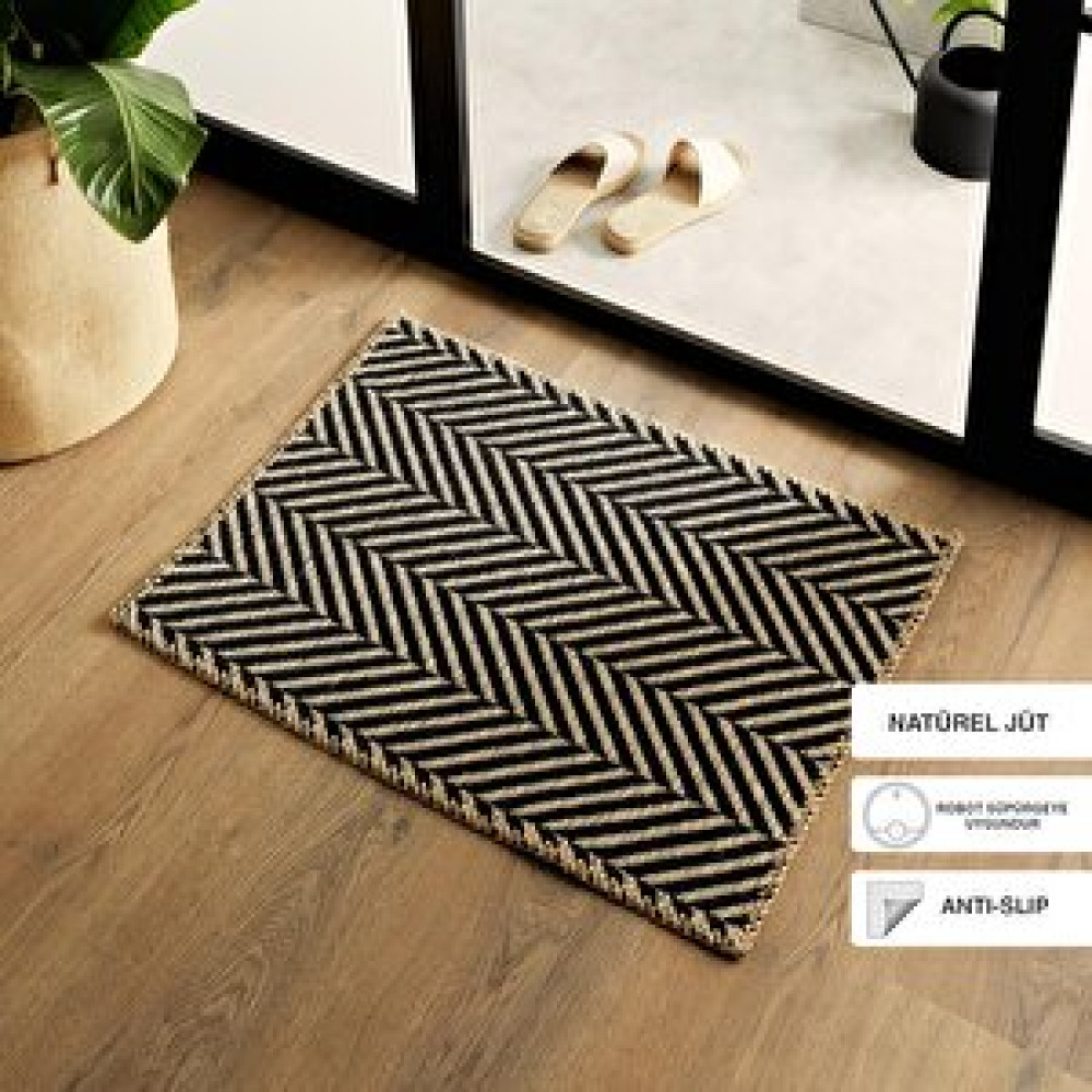 Ocean Home Textile Siyah Renk Balıksırtı Jüt Paspas 50 X 70 Cm Paspas Fiyatı