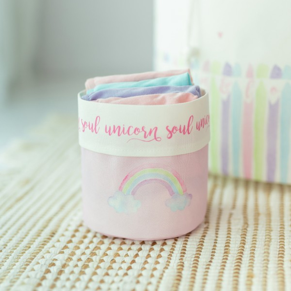 Ocean Home Textile Unicorn Baskılı Çocuk Odası Oyuncak Düzenleyici Sepet 13x13 cm Sepet Fiyatı