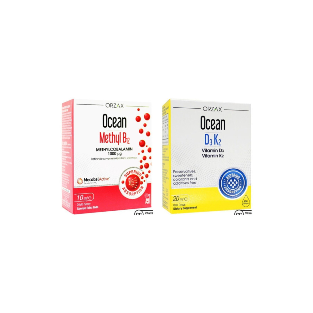 Ocean Methyl B12 1000µg Sprey 10 Ml Ve Ocean D3 K2 Damla 20 ml Sağlık / Diyet Fiyatı