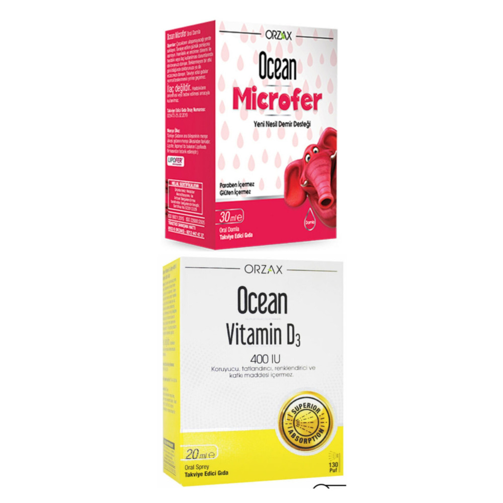 Ocean Ocean Microfer Oral Damla 30 ml + Ocean Vitamin D3 400ıu Sprey 20 ml Bebek Mamaları Fiyatı