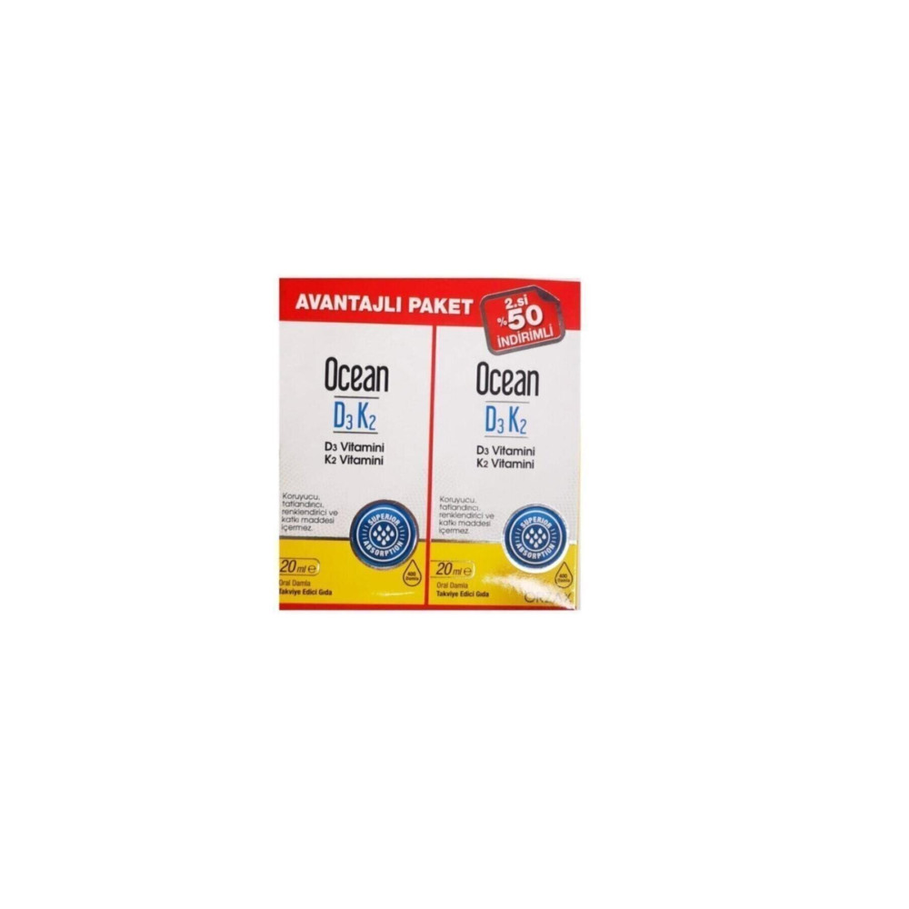 Ocean Ocean Vitamin D3k2 Damla 20 Ml 2li Avantaj Paket Sağlık / Diyet Fiyatı