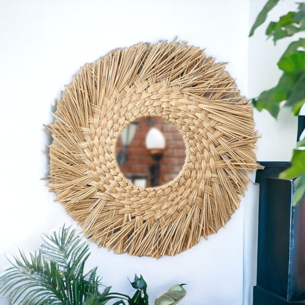 Ocean Point Dekoratif Yuvarlak Ayna Doğal Antre Hol Koridor Salon Mutfak Duvar Aynası 60CM Oceanpoint - Natural Ayna Fiyatı