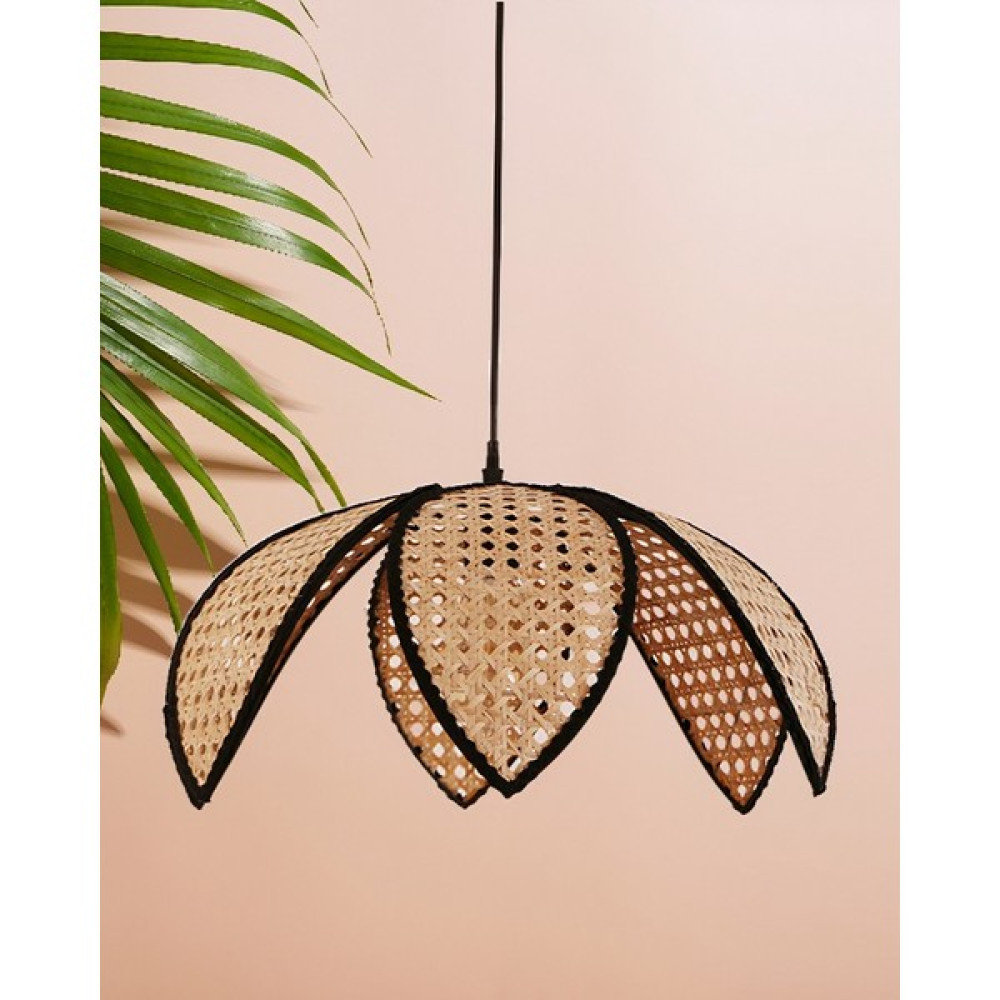 Ocean Point Doğal Hazeran 6 Yapraklı Çiçek Avize Tekli Avize Salon Avize 50X25 Cm - Bej - 50x25CM Avize Fiyatı