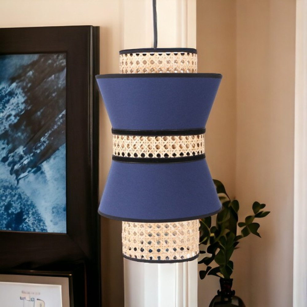 Ocean Point Hazeran & Kumaş Avize Sarkıt Modern Avize Salon Mutfak Antre Yatak Odası 40CM Oceanpoint - Lacivert Sarkıt Fiyatı