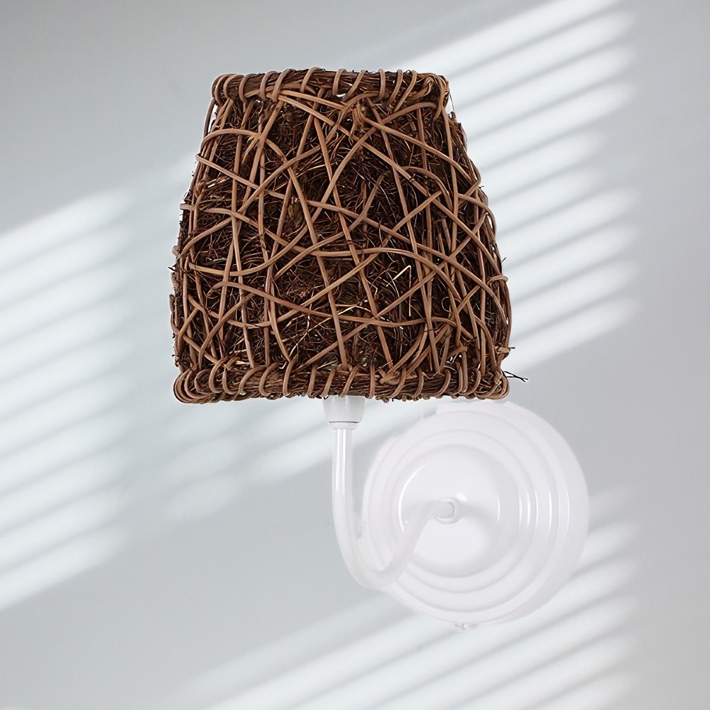 Ocean Point Rattan Duvar Aplik Bohem Dış Mekan Aplik 29X24CM - Beyaz Aplikler Fiyatı